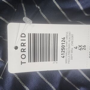 Torrid Navy and White Striped Top